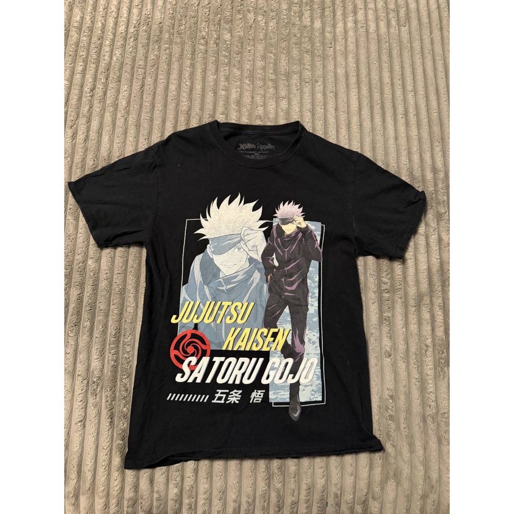 Jujutsu Kaisen Satoru Gojo Anime Graphic T-Shirt Black Mens Small Cotton Tee